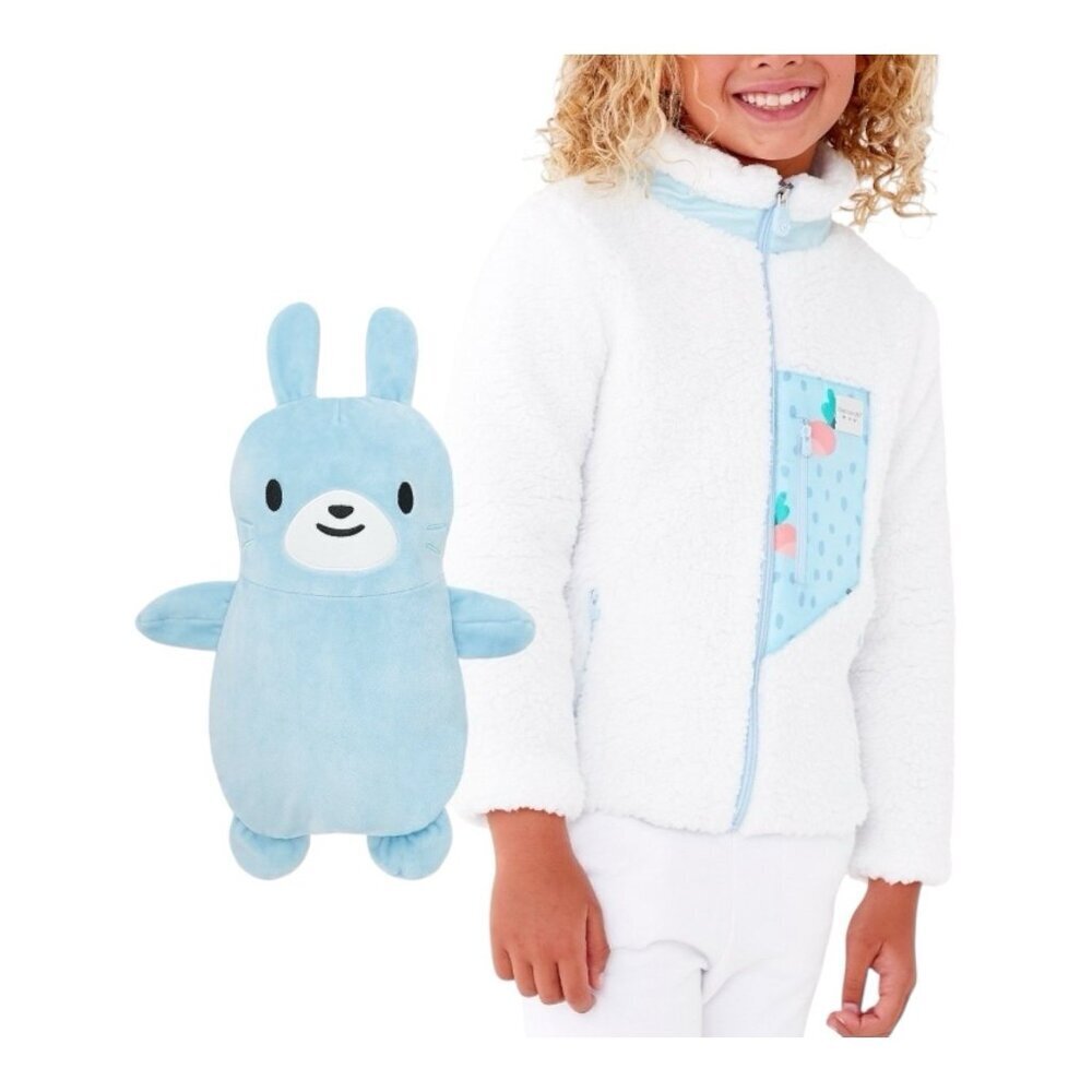 Cubcoats 2-in-1 Kids Transforming Sherpa Jacket & Plush Size 6-7 Yrs Benne Bunny